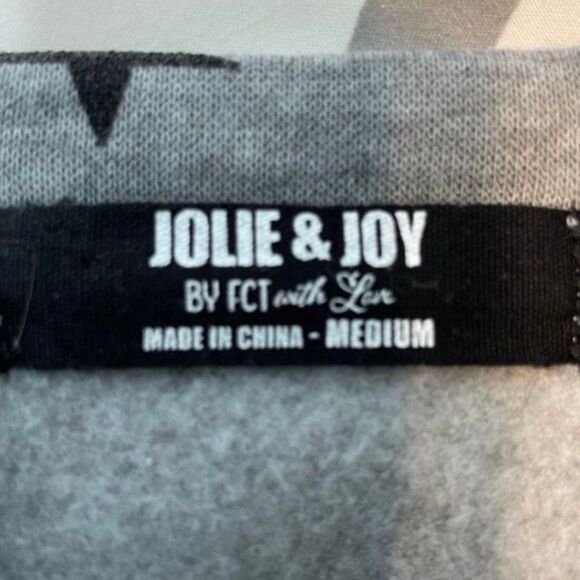 Jolie & Joy Star Print Graphic Sweatshirt Gray Multi-Color Puff Long Sleeve M - Picture 5 of 7